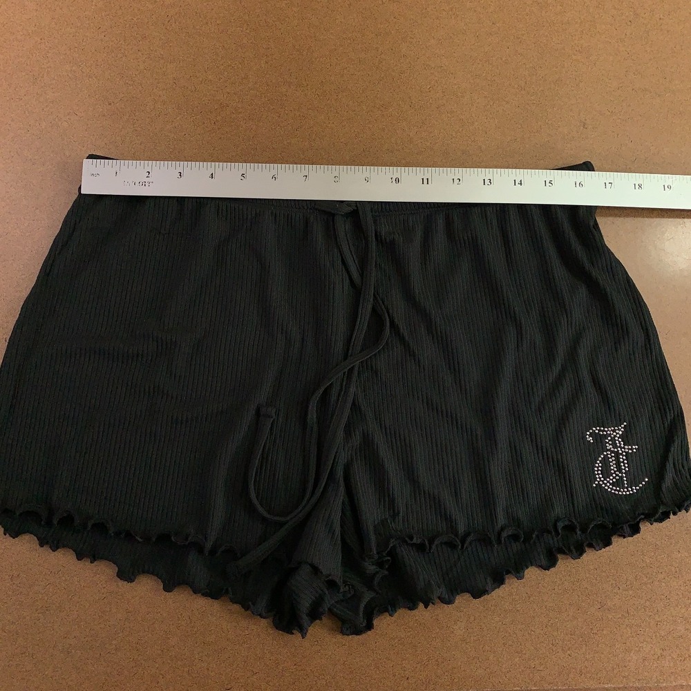 Juicy Couture Womens Size Large Black Rhinestone Logo Sleep Shorts New - Picture 6 of 11